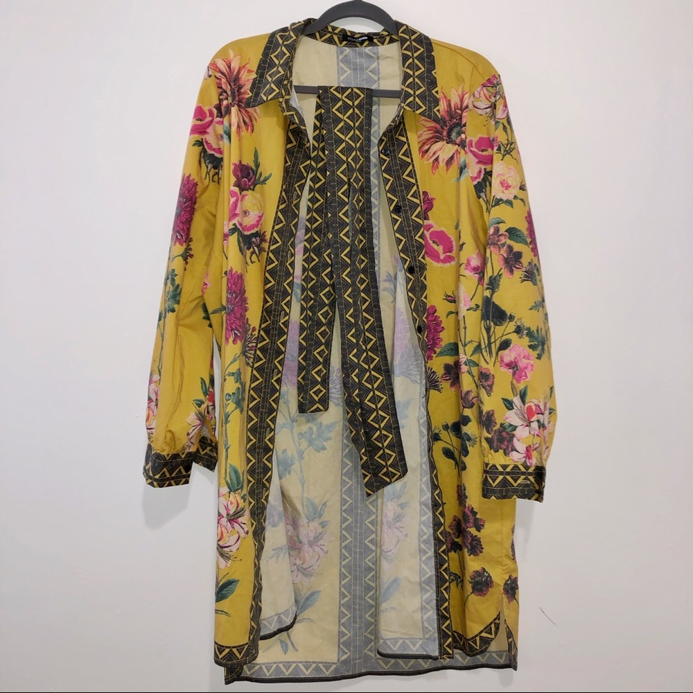 Fashion Nova Women's Tie-Waist Dress in Yellow Floral
